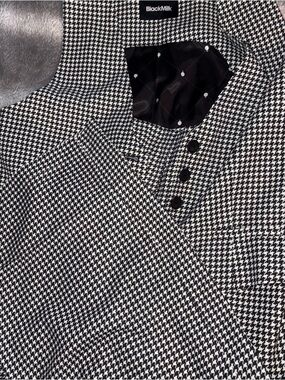BlackMilk Houndstooth Vest and Wide Leg Pants - Black & White